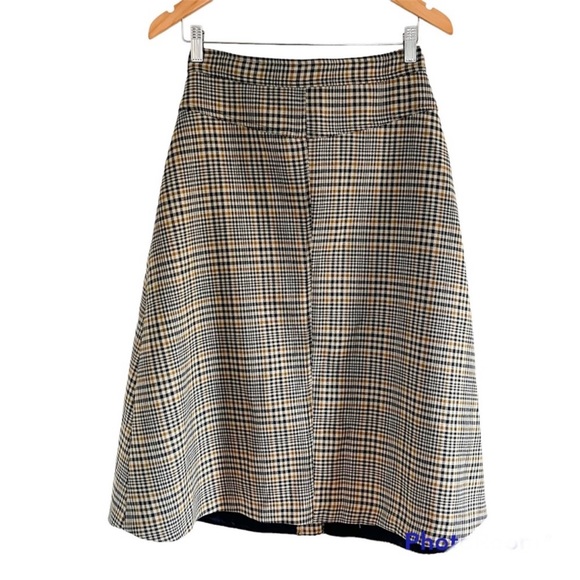 NO.6 Store Elizabeth Plaid Snap A-Line Midi Skirt Size 6/8 - Picture 4 of 6